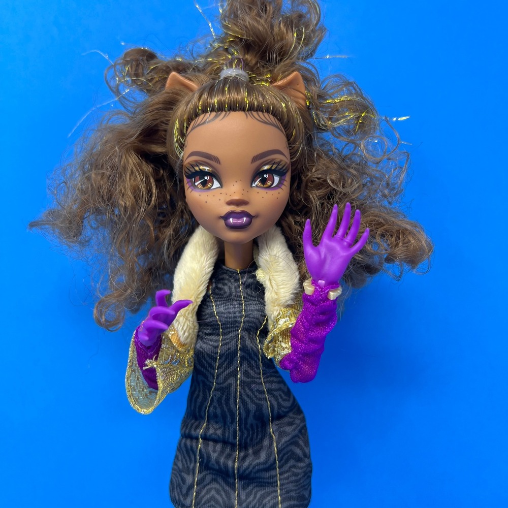Mattel Monster High Clawdeen Wolf 11 inch Purple Gold Zebra Print‎ Fashion Doll